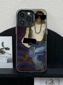 趣味手機殼 1個 醜萌高街猴子圖案設計 TPU 軟邊手機殼 適用於 iPhone13/15/14/13/12/11/16/Galaxy/ - 灰色 - 查看 4