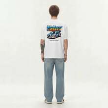 Boy Camiseta Con Estampado Pixelado  Para Hombre, Camiseta Holgada Informal, Estilo Americano, 280G De Peso Pesado, Top Para Parejas. - Blanco - Ver 5