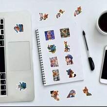 92pcs Random Pattern Repeated 2 Movie Nick Wilde Judy Hopps Stickers, DIY Phone Case Decor, 2 Movie Cross-Border Cartoon Cute Stickers For Notebook, Laptop, Phone Case Decor, Waterproof Stickers - Multicolor - View 10