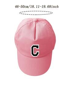 1pc Kids' Baseball Cap With 26 Alphabet Letters, Handmade Letter Design Style Baby Girls Sun Hat, Suitable For Outdoor Activities And Daily Wear, UV Protection - Pink - View 11