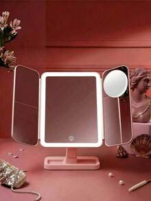 Gương trang điểm gấp 3 lần có thể điều chỉnh độ phóng đại 1X/2X/3X, đèn nền 3 màu, chân đế có thể tháo rời, gương trang điểm du lịch LED di động có điều khiển độ sáng, màn hình cảm ứng thông minh, sạc USB, gương trang điểm độ nét cao, thích hợp làm quà tặng sinh nhật, Ngày Valentine, Ngày của Mẹ, Lễ Tạ ơn cho phụ nữ. - Ba lần - Xem 16