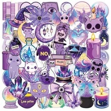 50张透明全息哥特女巫贴纸，适用于平板电脑、手机、创意贴纸装饰、剪贴簿（关键词：贴纸、DIY贴纸、手账贴纸、装饰贴纸、贴纸艺术、全息贴纸） - 彩色 - 查看 4