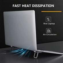 Foldable Laptop Stand - 13° Adjustable Ergonomic Laptop Stand With Heat Dissipation, 7mm Ultra-Thin Invisible Design For Easy Carrying, Supports 13-17.3 Inches, Ideal Gift For Office Workers And Students (Laptop Accessories/Laptop Stand) Random Color - Multicolor - View 5