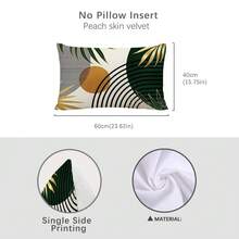 1pc Retro Geometric Leaf Pattern Throw Pillow Cover, Single-Sided Soft Peach Velvet Material, 30*50CM Cushion Cover For Modern Fabric Sofa, Indoor Decor, Party Decoration, Gift - Multicolor - View 11