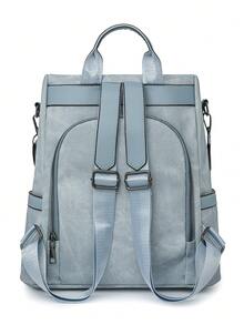 Nueva mochila de mujer estilo chino con estampado de mariposa, estilo dulce y de moda, adecuada para estudiantes, trabajo, desplazamientos, viajes, mochila multifuncional simple, antirrobo e impermeable - Celeste - Ver 8