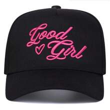 1件女款 GOOD GIRL 卡車司機帽，個性化字母與愛心刺繡棒球帽，街頭時尚五片式帽子，戶外防曬休閒帽，適合春/秋季旅行、海灘 - 多色 - 查看 11