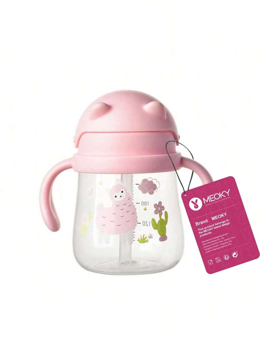 Meoky Multidirectional Straw Cup For Kids, Leak-Proof Weighted Straw Cup With Transition Handle, Suitable For Children 6 Months And Above - Pink - View 1