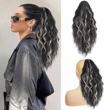 Pelucas para mujer, pelucas de doble coleta, rizos romanos, rizos de lana, extensiones de cabello de seda de alta temperatura de color claro con clip de garra. - 2H60# - Ver 2