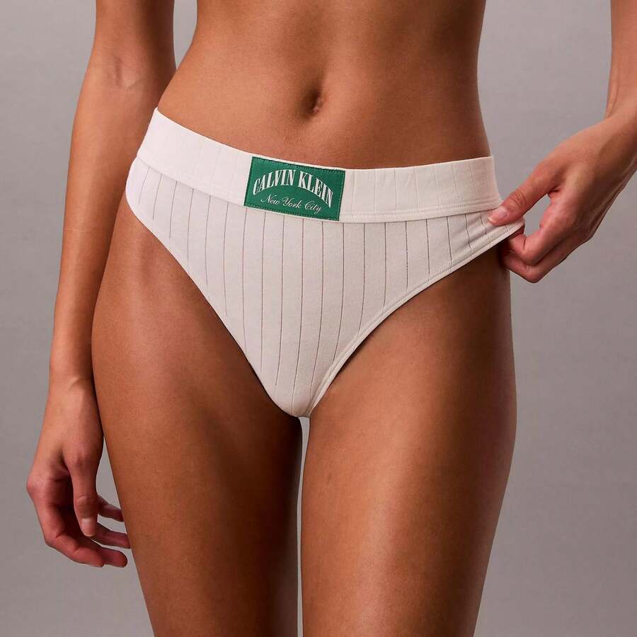 Calvin Klein Calvinklein Heritage Classic Cotton Stretch Thong Underwear Women Panties QF8711 - Đậu phụ - Xem 1