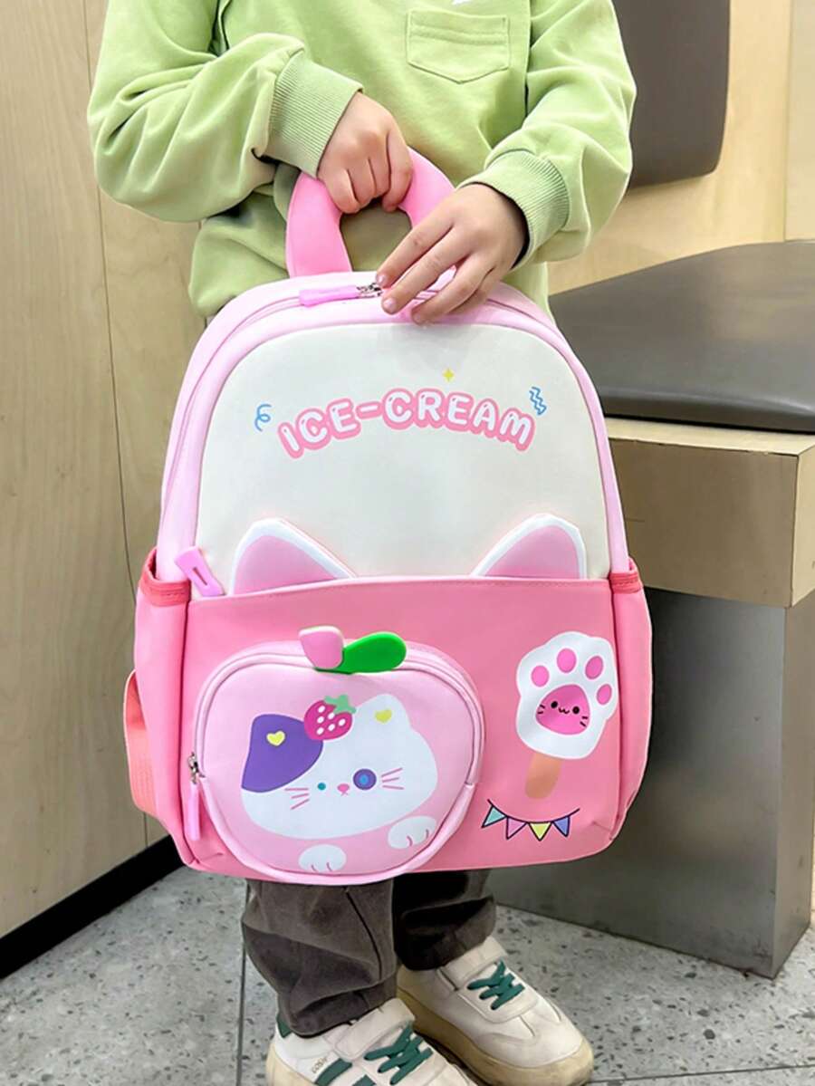 Unique High-Quality Stylish Backpack, Suitable For Outdoor, Casual, School, Daily Use, Cute Cartoon Print Design For Girls - Multicolor - View 1