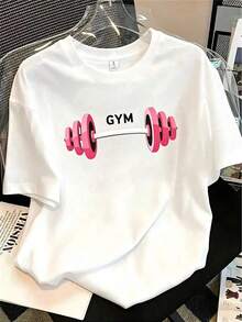 New Arrival 2026, Summer Short Sleeve T-Shirt With Round Neck And Simple Print, Graphic T-Shirts With The Phrase 'I MATCH Energy SO HOW WE GON' ACT Today', Tops For Women, Soft Fabric, Breathable, 100% Cotton, Women's Everyday Wear Graphic Print T-Shirt. - 白色 3 - 查看 2