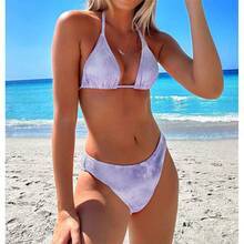 Nuevo bikini sexy con degradado, ajustado, push-up, de cintura alta, estilo de puro deseo, bikini de alta gama para mujeres. - Bikini con degradado morado - Ver 1