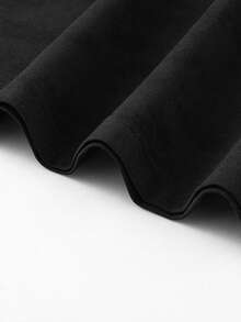 1 chiếc áo thun cổ tròn tay ngắn màu xám nâu chất dày, vải dệt kim thoáng khí & mát, chống nhăn, dễ chăm sóc, giặt máy được, áo thun thương hiệu casual thoải mái, phù hợp cho kỳ nghỉ hè & đi chơi - màu đen - Xem 8