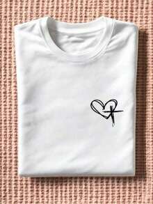 Camiseta Casual de Moda "Jesus-Has-My-Back" - Blanco - Ver 6
