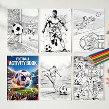 1 High Complexity Football Coloring Book, 24 Single-Sided Pages, Creative Football Field Scenes, Dynamic Football Players Art, Relaxing And Improving Focus, Suitable For Adults, Gift For Football Fans And Artists (Markers Not Included), Sports Event Themed Painting Book - Single Piece - View 4