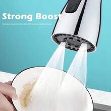 3-In-1 Extendable Kitchen Faucet With Leak-Proof Design, Adjustable And 360-Degree Rotating Replacement Spray Head, High-Quality Bathroom Sink Faucet. - Silver - View 6