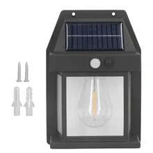 Luminária Arandela Vintage Placa Solar Lâmpada Externa Moderna Decoração Com Sensor Recarregável - Multicolorido - Visão 9