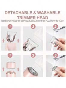 2025 Womens Shaver Dual-Head Bikini Trimmer For Women 2-In-1 Women's Body Shaver USB Charge Waterproof Painless Electric Razors For Silk Skin,IPX7,Valentine's Day Gift (Pink) - 粉紅色的 - 查看 5