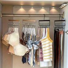 Rak Topi Multifungsi dengan 8 Kait, Cocok untuk Menyimpan Bra, Tank Top, dan Pakaian Lainnya di Lemari. Kait Logam yang Dapat Berputar, Hemat Ruang, Sempurna untuk Mengatur Lemari di Asrama atau Apartemen. - MultiWarna - View 3