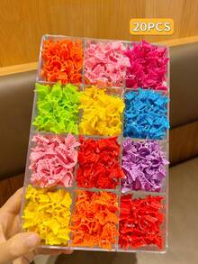 10pcs/20pcs/30pcs Colorful Butterfly Hair Claw Clips Hair Clips For Girls Daily Braiding Bangs Side Hair Cute Jelly Color Claw Clips - Multicolor - View 7
