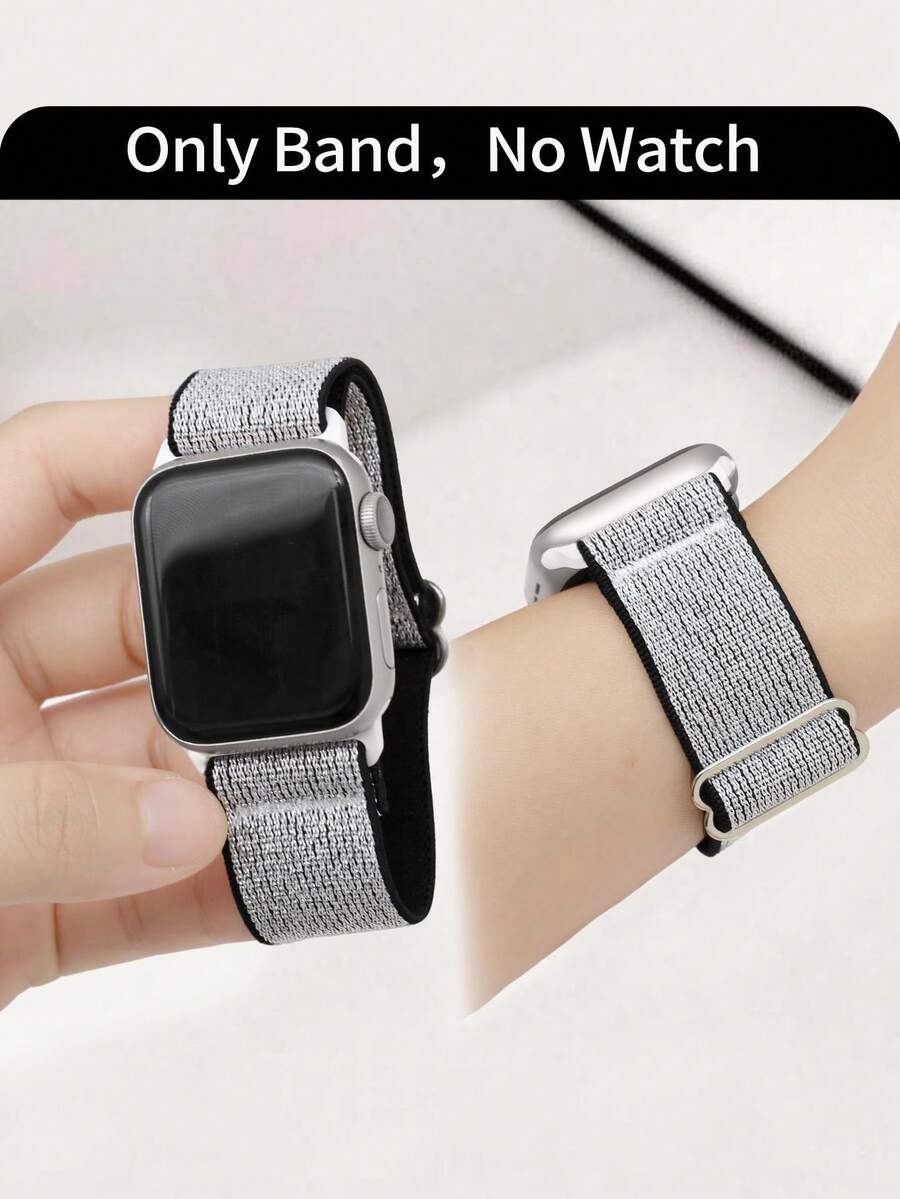 Huastonband 1條編織彈性尼龍透氣舒適運動手錶錶帶 女款 適用於Apple Watch 38/40/41mm, 42/44/45/46/49mm, 適用於Apple Watch配件 Ultra3/2/1/Se/S11/S10/S9/S8/S7/S6/S5/S4/S3/S2/S1, 適合戶外運動健身年輕時尚男女夏季海灘配件假期禮物