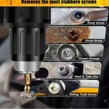 6Pcs Damaged Screw Extractor Drill Bit Set, Broken Bolt Screw Remover Tool, High Hardness Woodworking Repair Tools, 2026 New(Silver 6pcs With Box) - 6pcs With Box - View 9