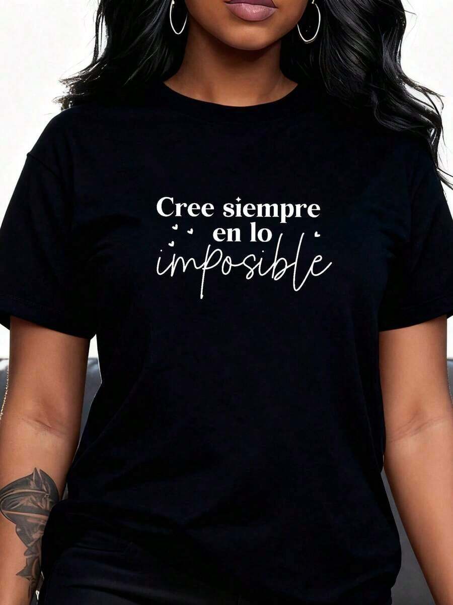 1 Piece Of Vibrant Graphic T-Shirt For Women "Mama Cita" - Casual Round Neck, Short Sleeve, Colorful Mexican-Inspired Design With Guitar And Flower Print, Lightweight For Spring And Summer, Mexican T-Shirt 180g 100% Cotton. - Black 1 - 查看 1