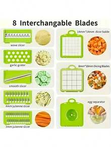 1pc Multi-Function Vegetable Chopper, For Slicing Onions, Carrots, Garlic And Other Ingredients, With Funnel And Collection Box, Suitable For Home And Restaurant Quick Chopping, Kitchen Tool And Accessory - White - View 5