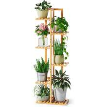 ROSSNY 55 Inch Tall Plant Stand Indoor, 7 Tier 8 Potted Bamboo Plant Stands For Indoor Plants, Corner Plant Stand, Tiered Plant Stands, Plant Shelf For Indoor, Planter Holder For Multiple Plants Indoor, Black - B-Black - View 11