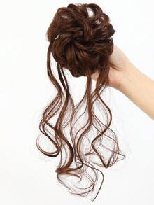 Fashion Synthetic Hair Bun Claw Clip Natural Black Fluffy Wig Hair Rope Brown Curly Hair Wig Hair Clip Women - Multicolor - View 11