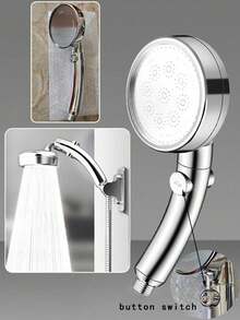 Handheld Shower Head With Filter, Adjustable Curved High Pressure Shower Head With Pause Switch, Water-Saving Bathroom Accessory - Bent Shower Head - View 3