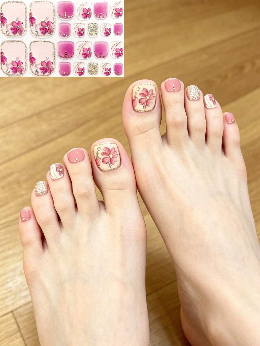 Bộ 22 miếng dán móng tay họa tiết hoa tulip 3D mùa hè mới. - Nhiều màu - Xem 1