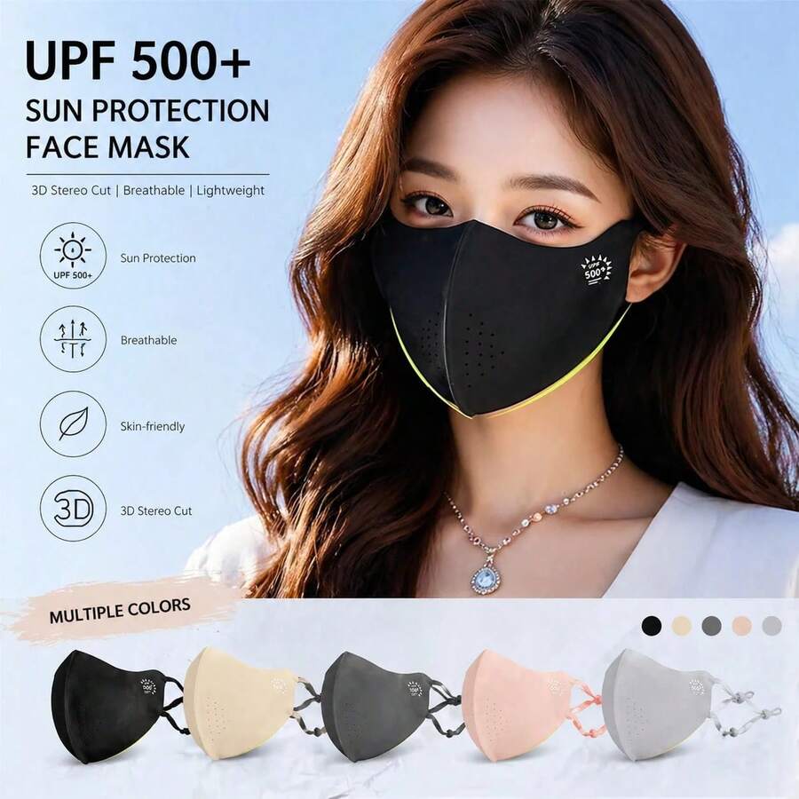 Cute Windproof Cycling Mask Ideal For Summer Sun Protection. Lightweight And With 3D UV Protection Function, Breathable Mask Suitable For Women To Wear Outdoors Daily
