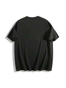 100% Pure Cotton, Ex Dad Print T-Shirt, Men's Short Sleeve Crew Neck Summer T-Shirt, Breathable Casual Sports T-Shirt, Holiday Gift - 黑色 - 查看 3