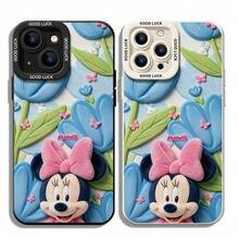 Officially Licensed Disney Minnie Mouse Phone Case, This Protective Phone Case Features Minnie Mouse With A Large Pink Plush Bow, Surrounded By Embossed Blue Tulips, Green Leaves And Tiny Bunny And Butterfly Decorations, With The "MINNIE" Lettering Above Her Head, Made With Flexible, Durable TPU Material To Protect Against Everyday Scratches, Bumps, And Minor Impacts, Compatible With IPhone 17, 16, 15, 14, 13, 12, 11 Pro Series And Galaxy S22, S23, S24, S25 Models, Making It A Charming Choice For Minnie Fans And Disney Lovers, Ideal For Birthdays, Holidays, Or Any Special Occasion To Surprise Family And Friends. - màu đen - Xem 6