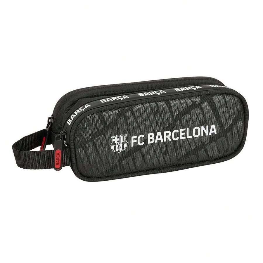 FC Barcelona 長方形鉛筆盒,附彈性背帶,1格收納層與拉鍊設計,開學文具收納袋 - 雙(2) - 查看 1