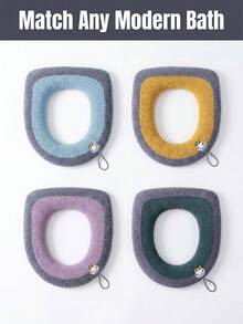 Minimalist Toilet Seat Cover Pads With Strap To Avoid Direct Bowl Contact Reusable Toilet Seat Covers For College Students Toilet Seat Pads Great For Hotel Stays Toilet Seat Cover Apartment Bathroom Accessories Travel Household Essentials - Multicolor - View 10