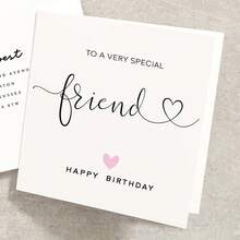 1pc/5pcs Special Friend Birthday Card, Happy Birthday, Pink Heart For Her Including Envelope - Multicolor - View 5
