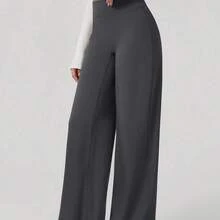 Fengyu Women's Clothing Store NcmRyu 1 pieza Pantalones deportivos de mujer de cintura alta, elásticos, sueltos y con pierna acampanada, para primavera - Verde Oliva - Ver 8