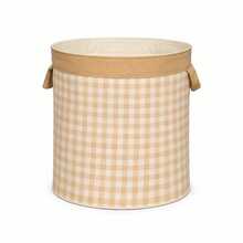 Toy Organizer Basket, Clothes, Checkered Pattern, Cotton Harmony - 1 Piece - Caqui - Ver 1