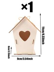 3pcs Wooden Birdhouse, Suitable For Outdoor Bird Nests, Bird Nest Landscape Decor, Outdoor Balcony Decor, Outdoor Gardening Supplies, Garden Decor, And Outdoor Windproof, Moisture-Proof And Warm Habitat - A-Brown - View 9