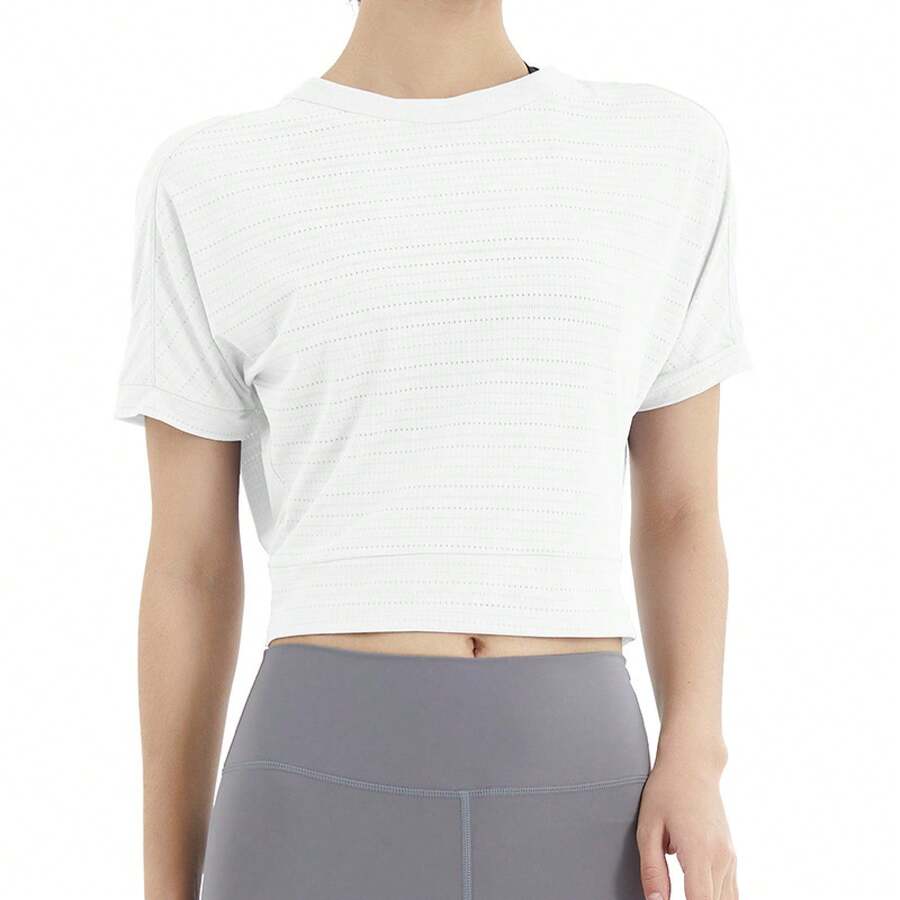 Women's Cropped Sports Top With A Cool, Quick-Drying, Open-Back Design, Ideal For Yoga And Training - TX29白色 - 查看 1