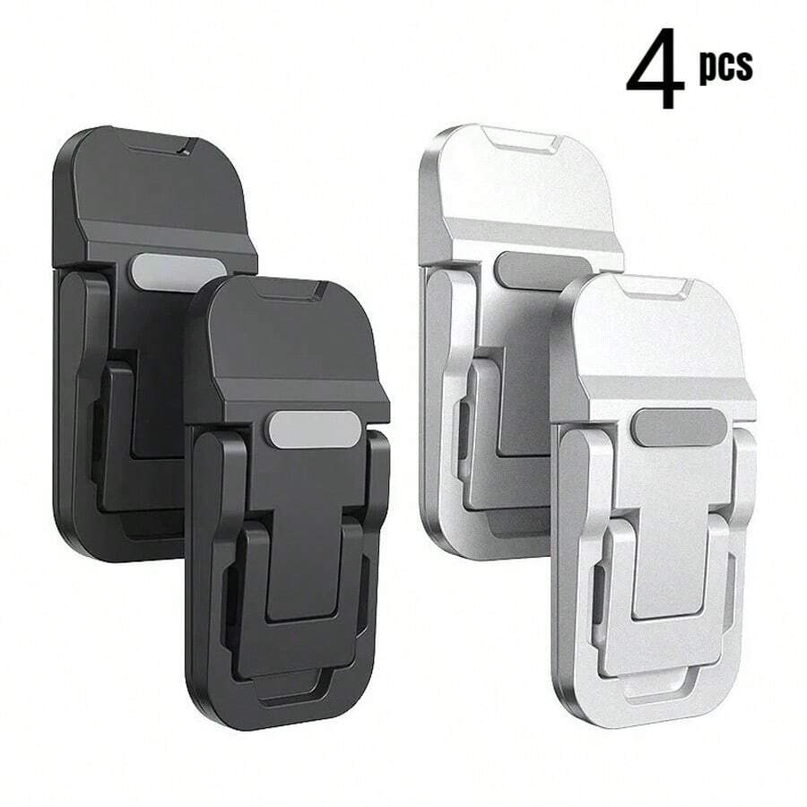 BISI 4pcs Adjustable Invisible Laptop Stand, Foldable Portable Laptop Support Bracket, Plastic Ergonomic Keyboard Riser, Non-Electric Desktop Height Adjustable Stand - A - View 1