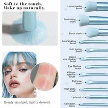 BS-MALL 12pcs Mini Green Makeup Brush Set With Portable Square Box, Travel-Friendly Soft Cosmetic Brushes, Aesthetic Beauty Tool Kit For Daily & Travel Use - Mint Green - View 5