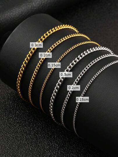 1 chiếc vòng tay dây xích thép không gỉ tối giản, màu bạc/vàng, phụ kiện nam đa năng phù hợp với phong cách đường phố và đeo hàng ngày.