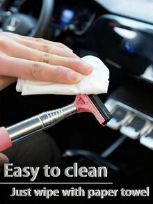1pc Retractable Car Brush, Portable Rearview Mirror Scraper, Car Glass Cleaner, Frost Remover, Double-Sided Scraper With Soft Blades, Adjustable Length Suitable For Windshield, Side Windows And Sunroof, Practical Car Cleaning Tool - A - View 6