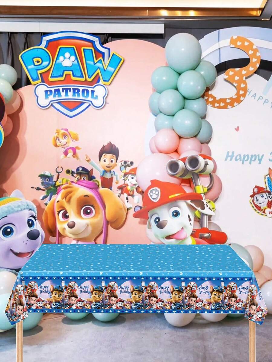 Khăn trải bàn dùng một lần chủ đề Paw Patrol, nền xanh dương với hình Chase và các đồng đội, chống thấm nước và chống rò rỉ, lý tưởng cho các bữa tiệc sinh nhật, sự kiện theo chủ đề và các buổi tụ họp. - Nhiều kiểu dáng - Xem 1