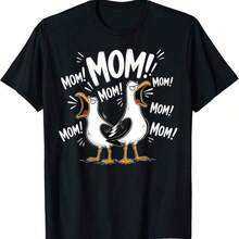 Camiseta Divertida para Mamá Gaviota que Grita "MAMÁ" para el Día de la Madre - Negro - Ver 1