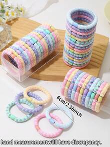 10/20/30/40/50 Peças Elásticos de Cabelo Coloridos - Elásticos de Cabelo de Alta Elasticidade Cremosa, Faixas de Cabelo Sem Costura para Meninas, Tons Suaves e Cores Vibrantes, Adequados para Uso Diário e Ocasional, Acessórios de Cabelo Fofos, Presentes para Meninas, Coisas que Meninas Gostam, Acessórios de Praia, Presentes de Aniversário, Coisinhas Fofas, Elásticos de Borracha para Cabelo, Acessórios Fofos, Coisas de Meninas - Multicolorido - Visão 5