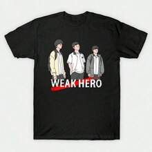 C-AmiS-eta de héroe debilCamiseta de cuello redondo % algodón de 220 g para mujer. Adecuada para todas las personas, ya sean mujeres o hombres. Tejido duradero de alta calidad apto para todas las estaciones, suave al tacto pero diseñado para durar. Tops transpirables. Conjuntos de otoño para mujer. Conjuntos de vacaciones para mujer. Disfraz de Año Nuevo para mujer. - Negro - Ver 1